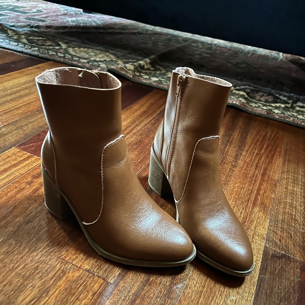 Brown Leather Ankle Boots